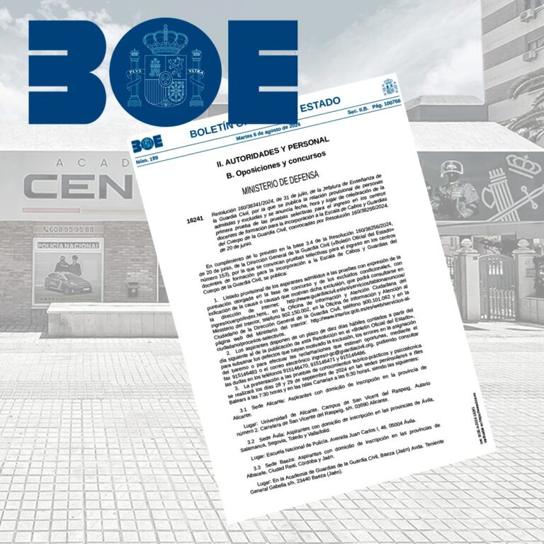 Academia Centro en Alicante, formación para oposiciones de Policía Nacional y Guardia Civil, acceso físico y temario para preparación